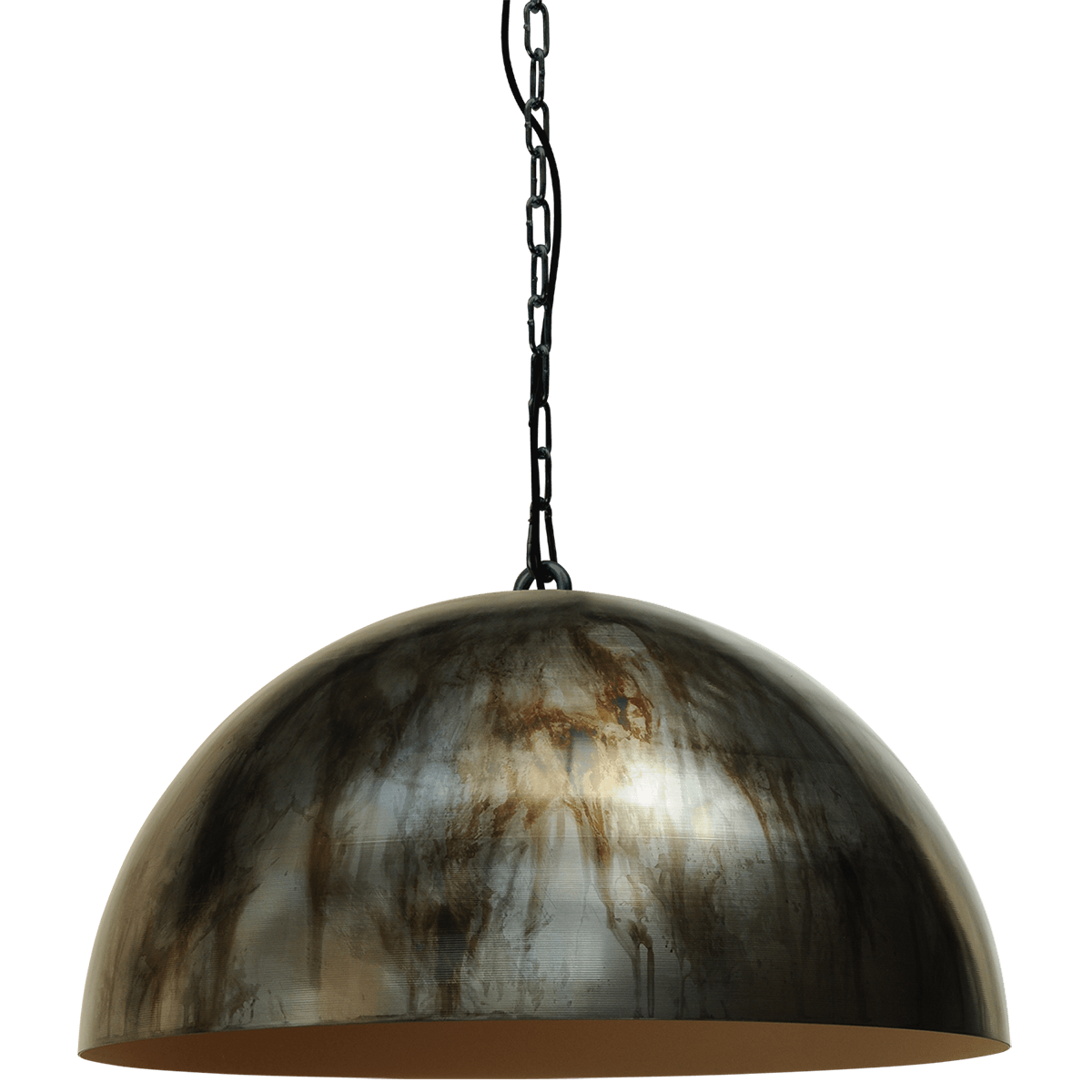 Industriële hanglamp Larino Ø60cm dappled bruin  buitenkant