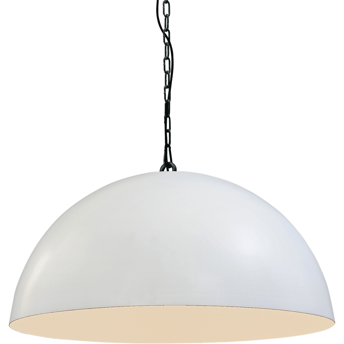 Industriële hanglamp Larino Ø80cm wit buitenkant