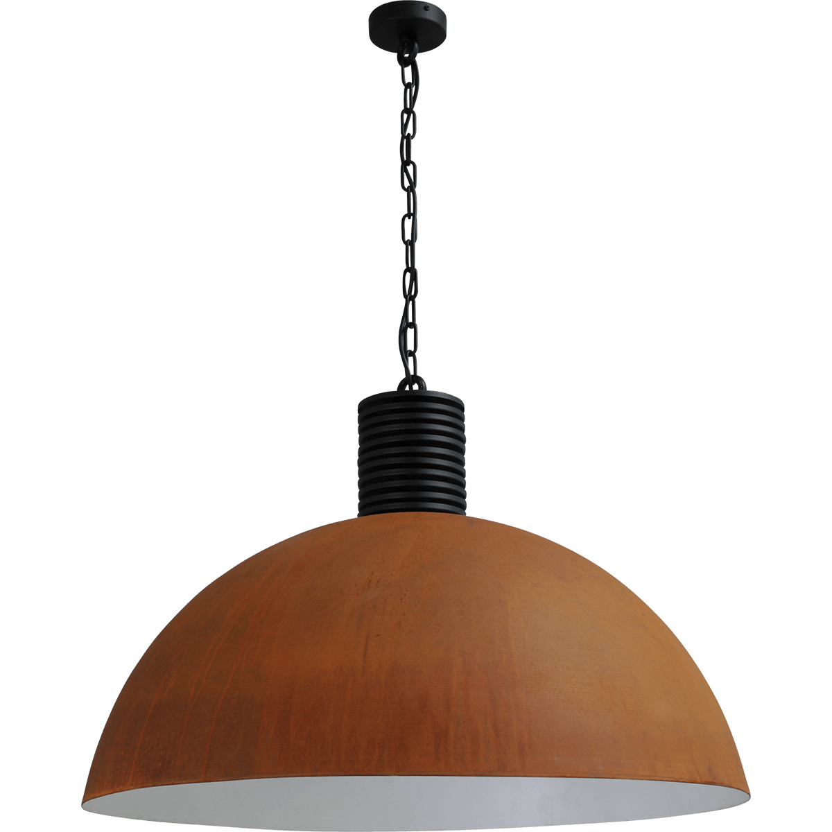 Industriële hanglamp Larino Ø80cm roest buitenkant