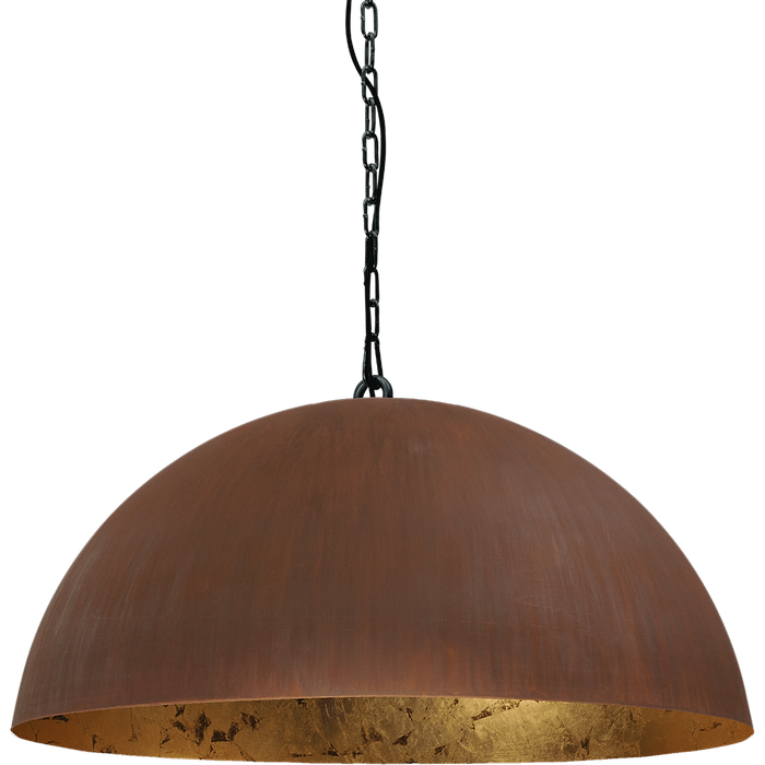 Industriële hanglamp Larino Ø80cm roest buitenkant