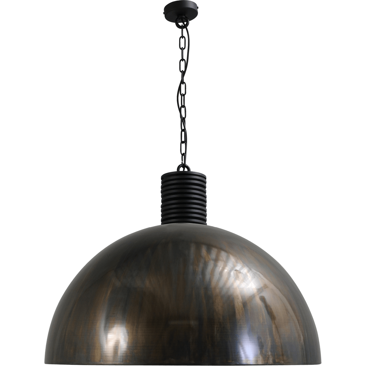 Industriële hanglamp Larino Ø80cm dappled oil buitenkant