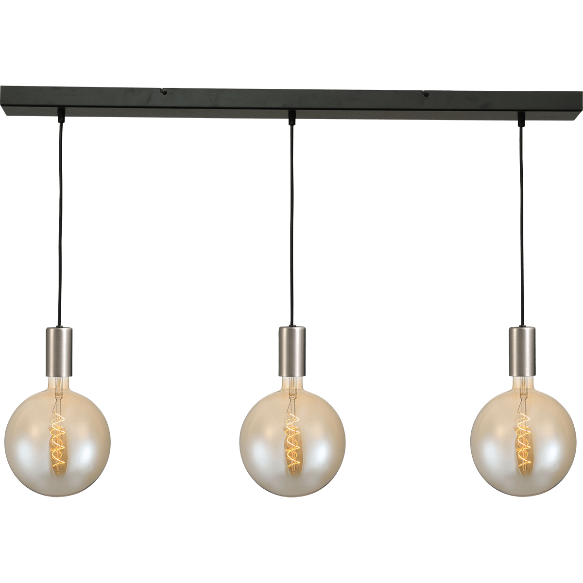 Hanglamp Tessi 3-lichts mat nikkel 100x8cm