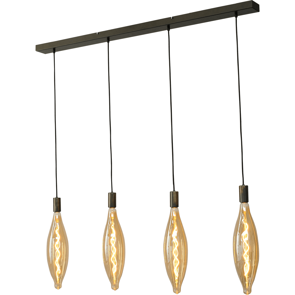 Hanglamp Tessi 4-lichts dappled oil 130x8cm