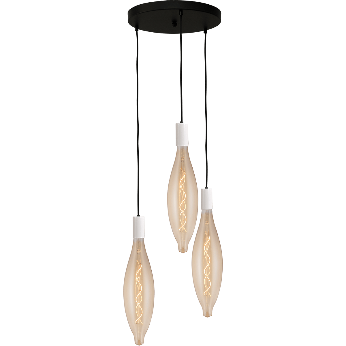 Hanglamp Tessi 3-lichts mat wit Ø35cm
