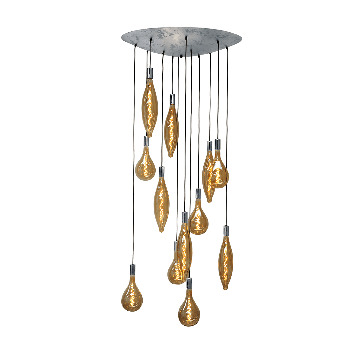 Hanglamp Aton 12-lichts chrome E27