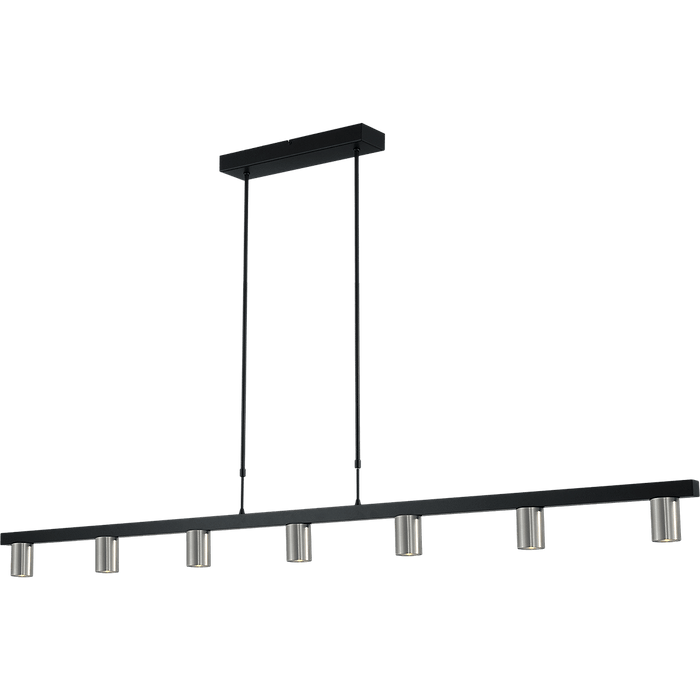 Hanglamp Bounce zwart/mat nikkel 7-lichts - breedte 180cm - exclusief 7x GU10 - MASTERLIGHT