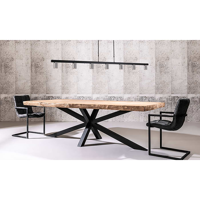 Hanglamp Bounce zwart/mat nikkel 7-lichts - breedte 180cm - exclusief 7x GU10 - MASTERLIGHT