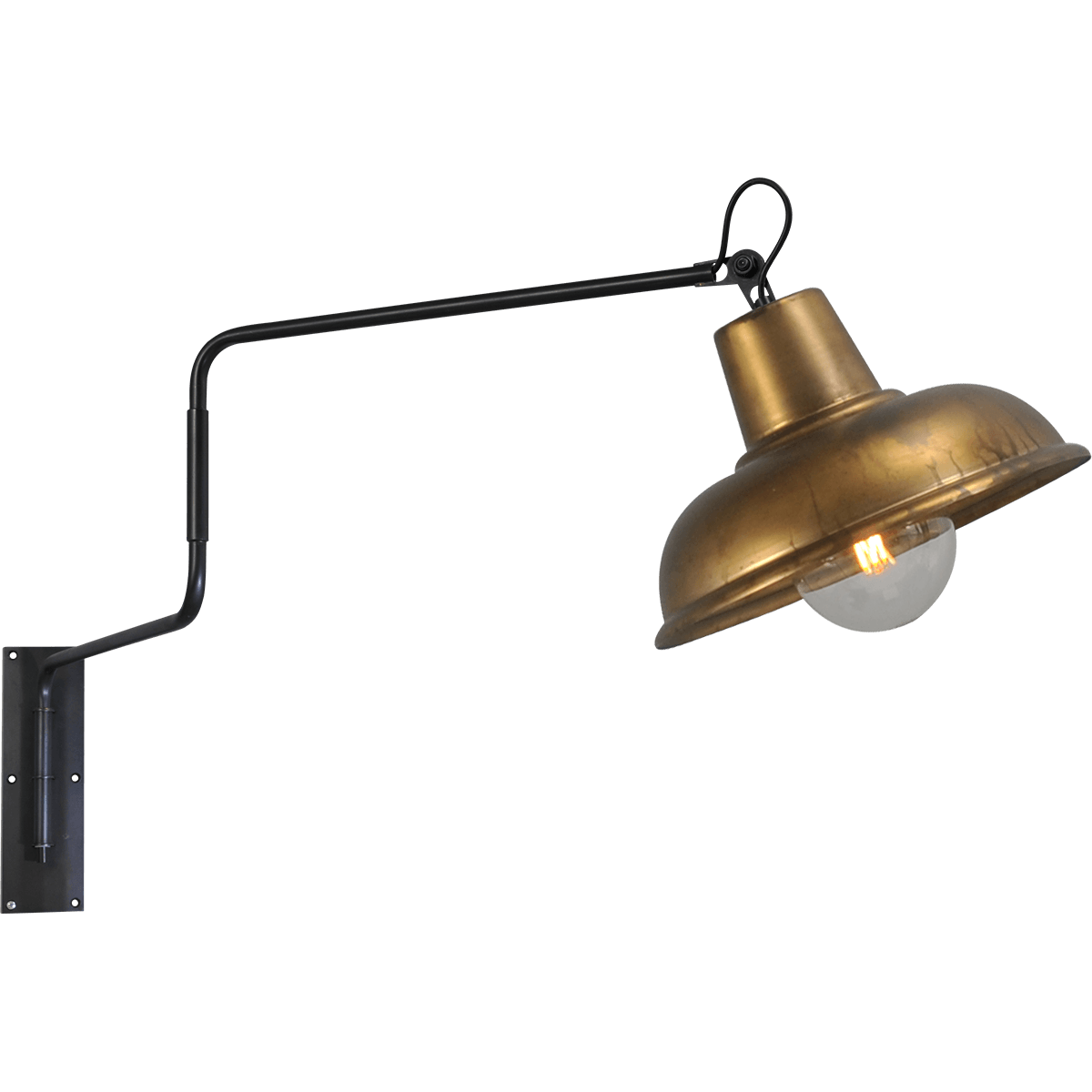 Industriële wandlamp di Panna movable arm gunmetal 123x49cm