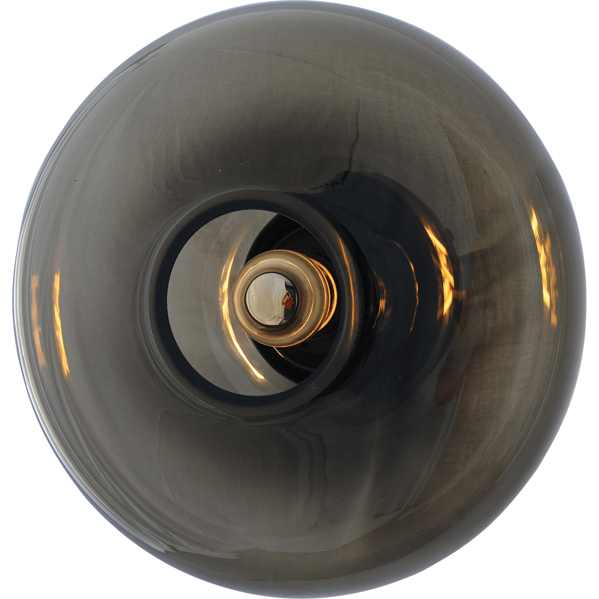 Wandlamp Hoseki matt zwart - glas smoke Ø23 -5cm - 1x E27 - MASTERLIGHT