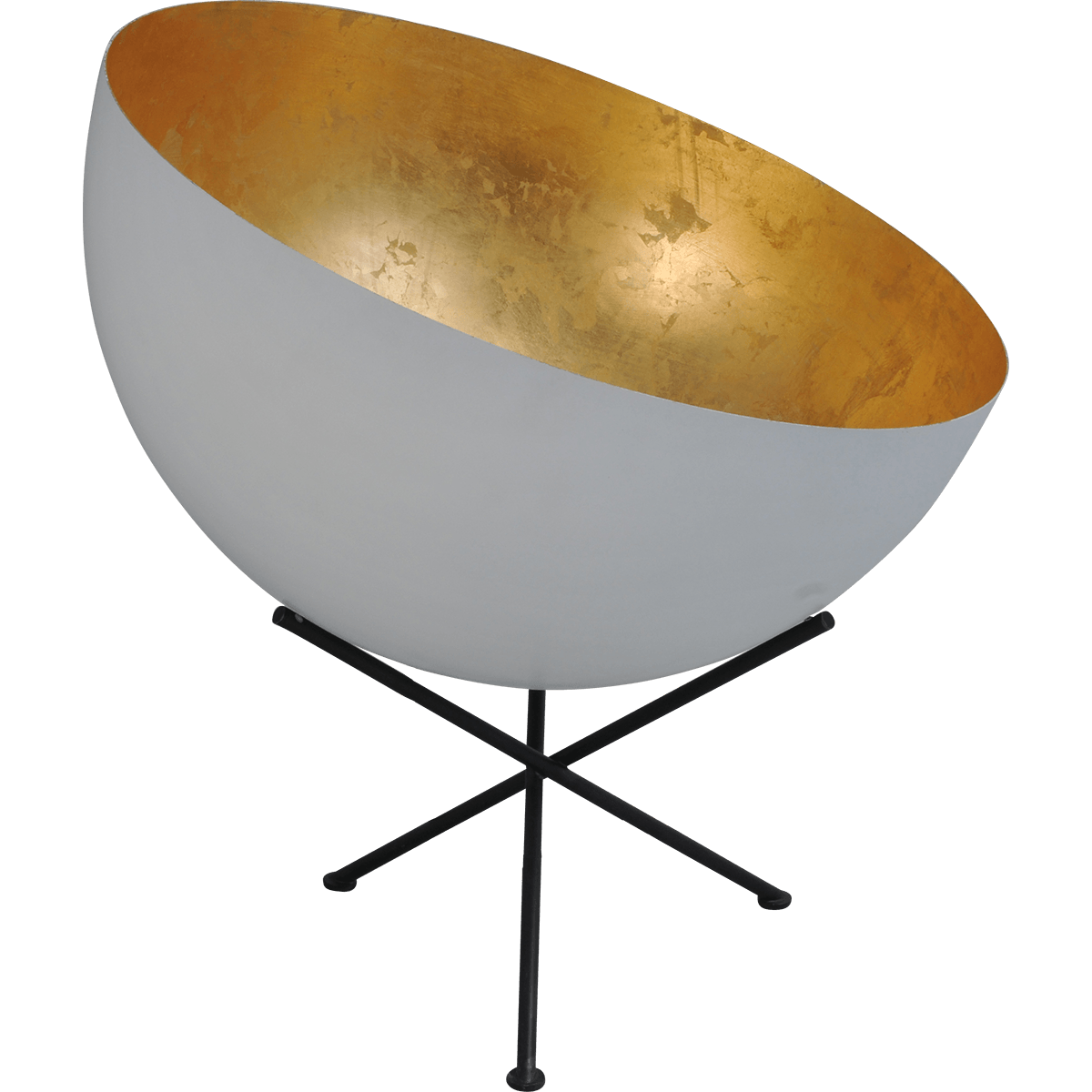 Industriële tafellamp Larino Ø50cm wit buitenkant E27