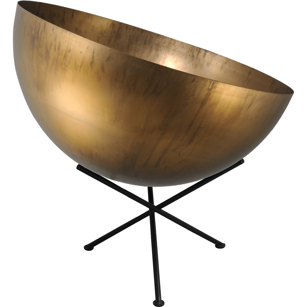 Industriële tafellamp Larino Ø50cm oud messing buitenkant E27