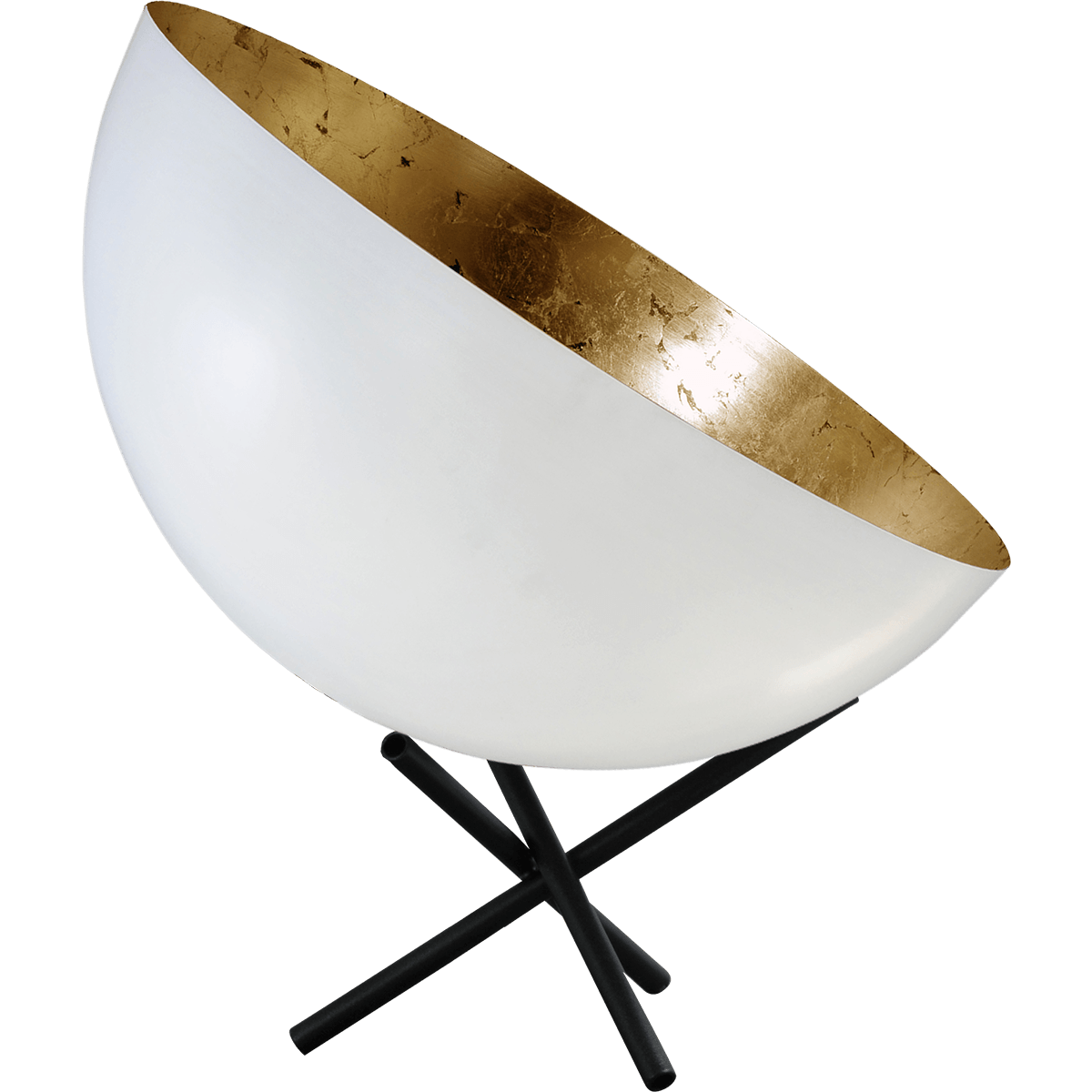Industriële tafellamp Larino Ø30cm wit buitenkant E27