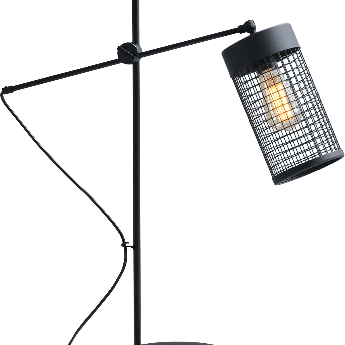 Industriële tafellamp Cage hoogte 71cm zwart