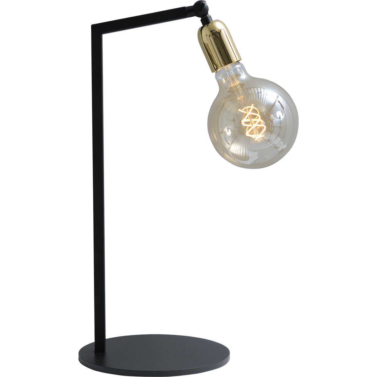 Tafellamp Tube 1-lichts zwart/glimmend messing hoogte 50cm