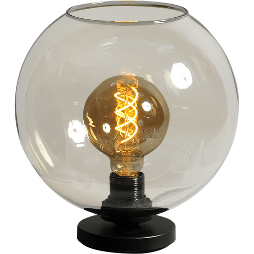 Tafellamp Bella -  zwart - glas smoke Ø25cm - hoogte:26cm - MASTERLIGHT
