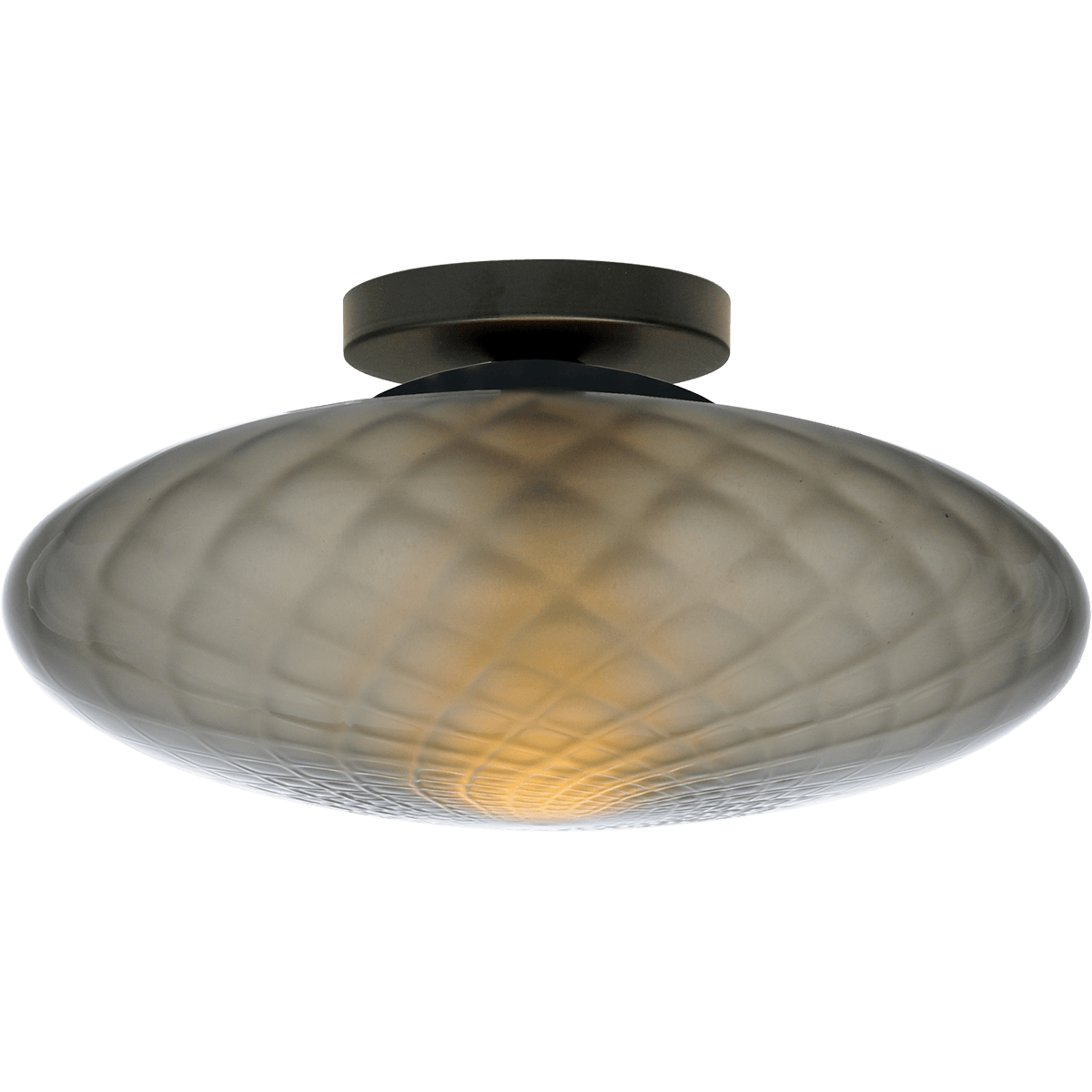 Plafondlamp Bottega 1-lichts zwart - canopy Ø10 -8cm - glas smoke Ø30cm - MASTERLIGHT