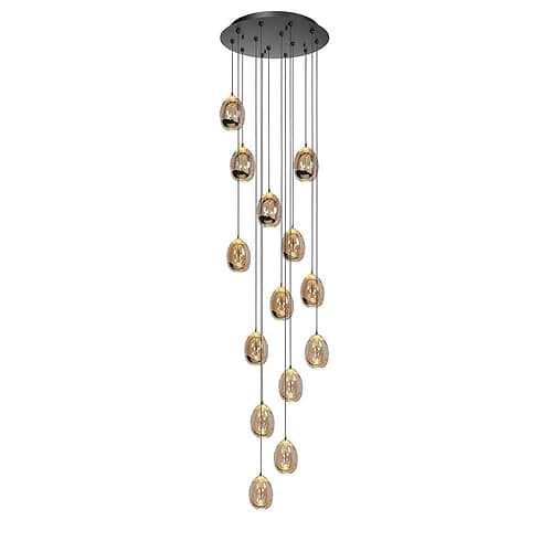 Hanglamp Golden Egg Rond 14 x 5W 2700K dimbaar 350cm