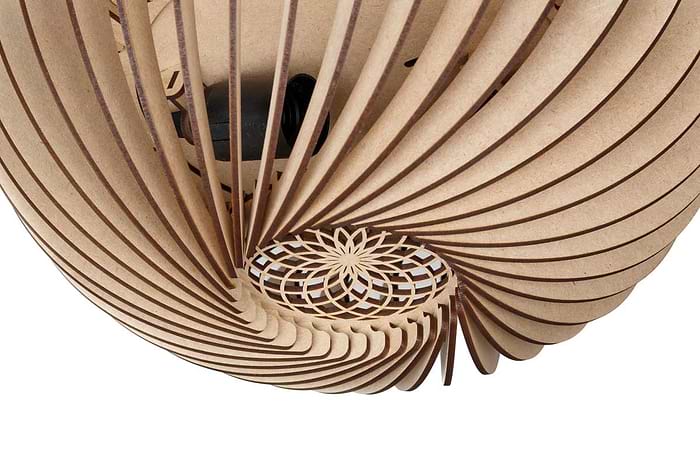 Houten plafondlamp-plafonnier van Blij Design