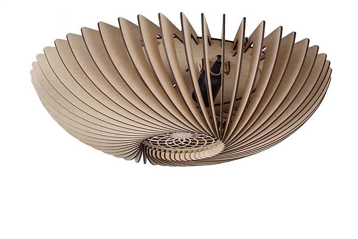 Houten plafondlamp-plafonnier van Blij Design