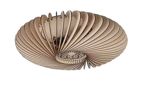 Houten plafondlamp-plafonnier van Blij Design