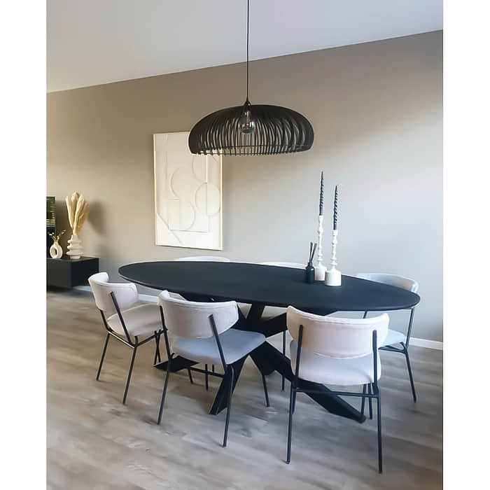 Houten hanglamp, scandinavisch design, Chicago, 75, Zwart hout, BLIJ DESIGN