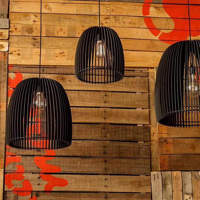 Houten hanglamp