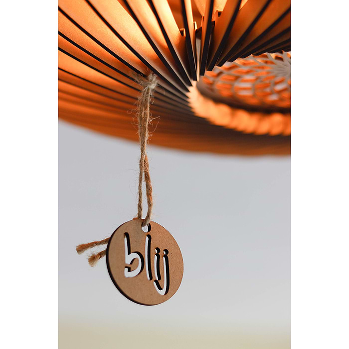 Houten plafondlamp