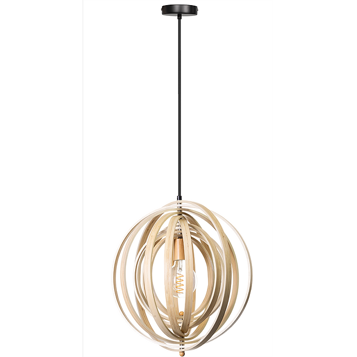 5 cm. De ringen zijn allemaal verstelbaar - ETH. De foto's tonen aan hoe verschillend de lamp wordt door met de ringen te spelen. Binnen de Woody serie van het merk ETH zijn vier varianten. Twee verschillende afmetingen en een versie van naturel hout binnenzijde en buitenzijde en een variant met een zwarte buitenzijde en naturel houten binnenzijde. Zoek op 'Woody' in het zoekveld op onze website en u ziet ze allemaal.