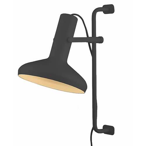 Wandlamp zwart 1-lichts "Vectro" Ø22cm 22cm hoogte