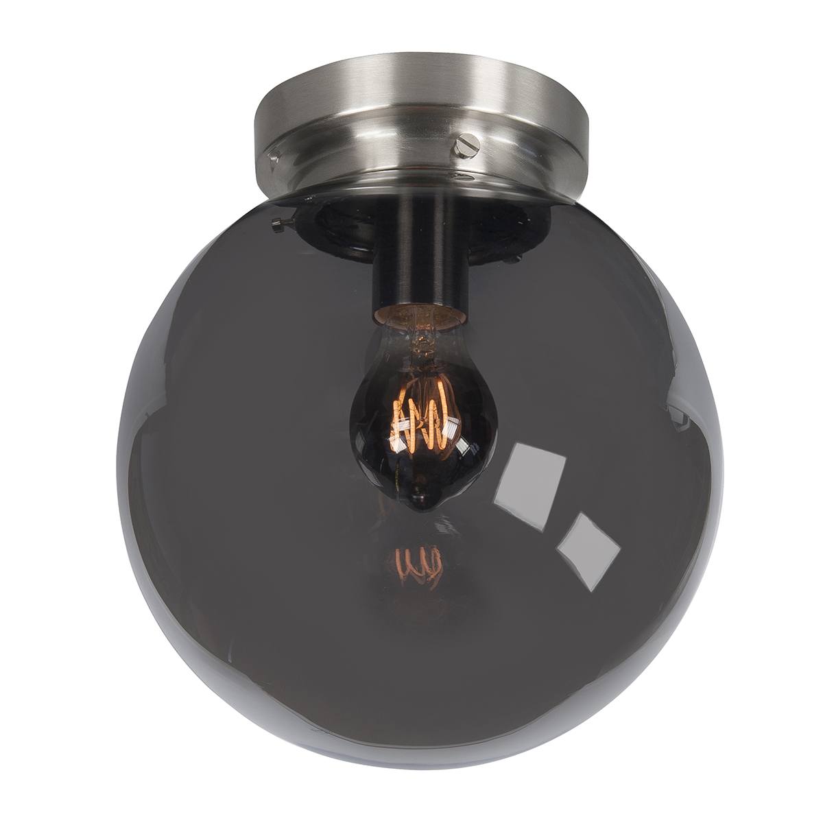 Glas Globe 25cm. Smoke