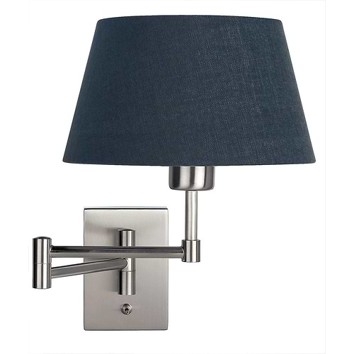 Wandlamp Heron Double-Swing 1 x E27 + schakelaar Nikkel-Mat zonder kap