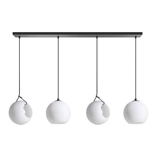 Hanglamp Orb -armatuur zwart -glas opaal -4-lichts -Expo Trading Holland