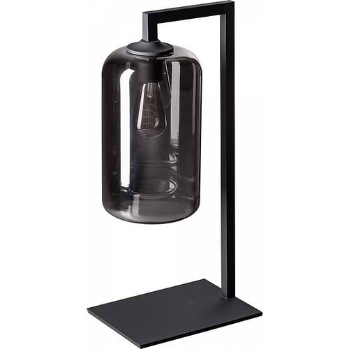 Moderne tafellamp The John -armatuur zwart glas smoke -1-lichts -Expo Trading Holland