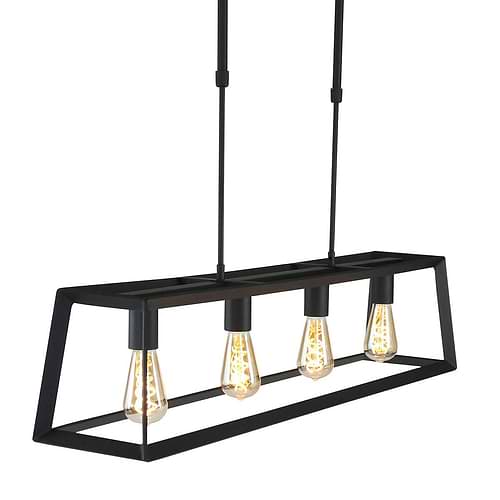 Hanglamp 4-lichts E27 40w - zwart - Buckley - modern - Mexlite