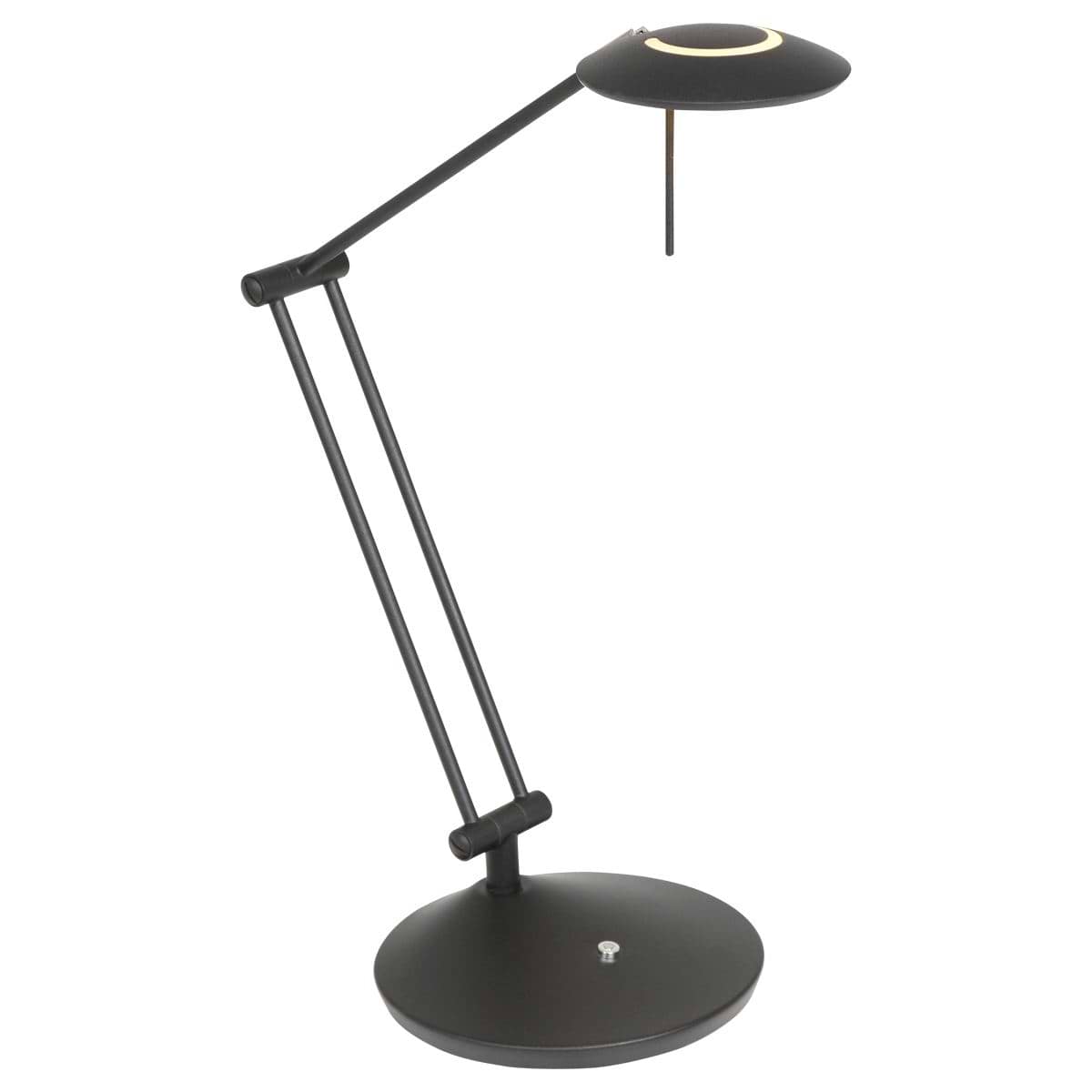 Tafellamp 1-lichts LED knik, zwart en chroom, Zodiac LED