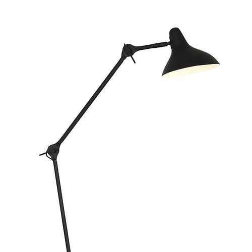 Vloerlamp 1-lichts reflector - zwart en wit - Kasket - Anne light & home
