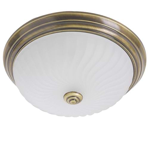 Plafondlamp- plafonnier- Glas STEINHAUER - 2779BR - Plafondlamp- Steinhauer- Ceiling and wall- Klassiek - Minimalistisch design- Brons Wit - Metaal Glas