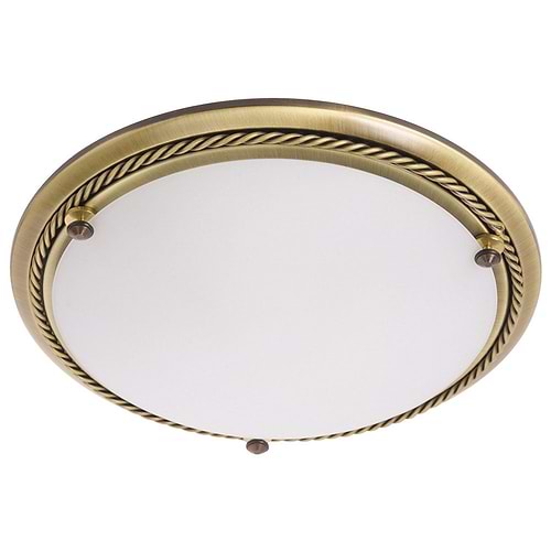 Plafondlamp- plafonnier- Glas STEINHAUER - 2785BR - Plafondlamp- Steinhauer- Ceiling and wall- Klassiek - Minimalistisch design- Brons Wit - Metaal Glas