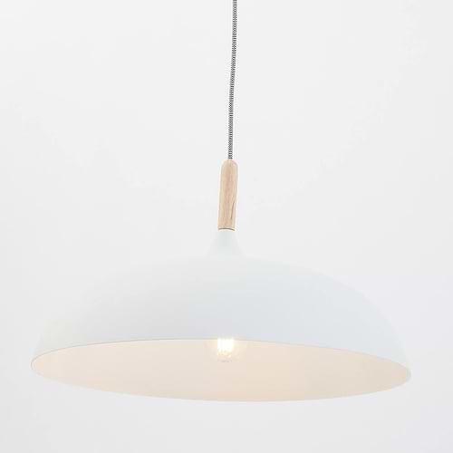 Hanglamp wit 45cm MEXLITE - 7731W - Hanglamp- Mexlite- Hella- Scandinavisch - Trendy- Wit  Wit met hout- Metaal Hout