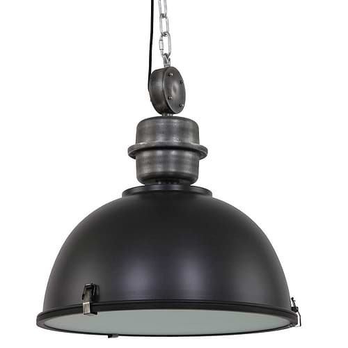 industriële hanglamp 1-lichts 52cm STEINHAUER - 7834ZW - Industriële hanglamp - Industrielamp - Steinhauer - Bikkel XXL - Trendy - Industrieel - Zwart - Metaal Glas