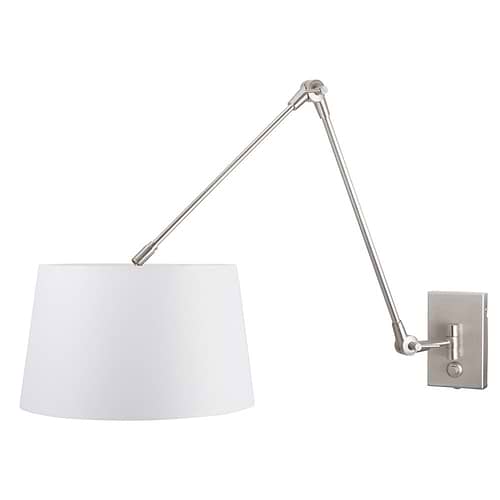 Vloerlamp 1-lichts boog (armatuur) 7268+Kap 50*50*20 rond Be27 wit linnen - STEINHAUER