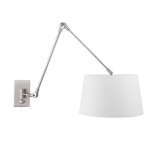 Vloerlamp 1-lichts boog (armatuur) 7268+Kap 50*50*20 rond Be27 grijs linnen - STEINHAUER