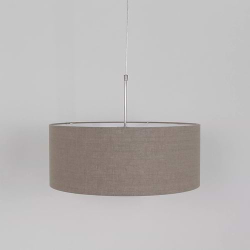 Hanglamp Stresa 9890ST Staal - Linnen Grijze Kap STEINHAUER