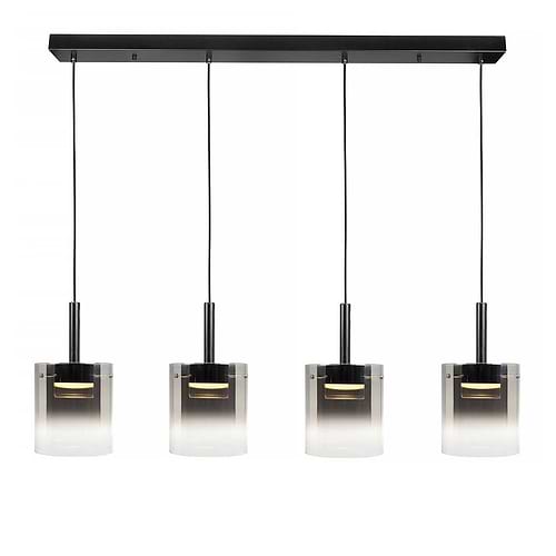 Hanglamp Salerno 4-lichts - H 5427 - 01 - geintegreerd LED - 2700K - 1800 Lumen - 110 cm - Metaal + glas - G 2173 - 19 - HIGH LIGHT