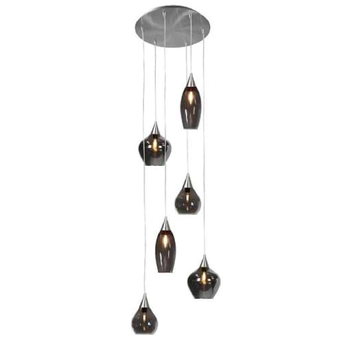Hanglamp Cambio 6 X E14 + glas Smoke - Serie Cambio - High Light - H585920
