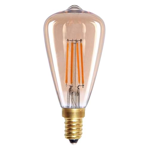Edison Mini St - 48 LED  4W Filament Amber dimbaar E14 - Serie Edison LED - LED lamp - LED peer - High Light - L252036