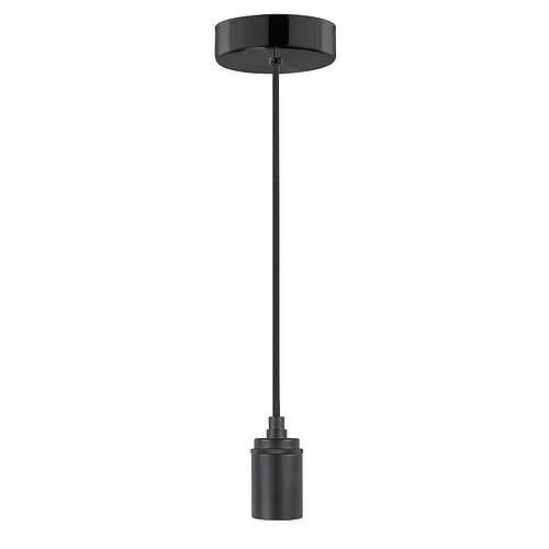Hanglamp Pendel E27 Zwart zonder glas of kap - met Alu lamphouder - Serie Pendel - Hanglamp - High Light - O104101