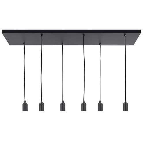 Hanglamp 100 cm -  X 35 cm -  lichts 6 X E27 Fantasy met Alu lamphouder - zonder Fantasy gloeilampen - Hanglamp - High Light - O104501