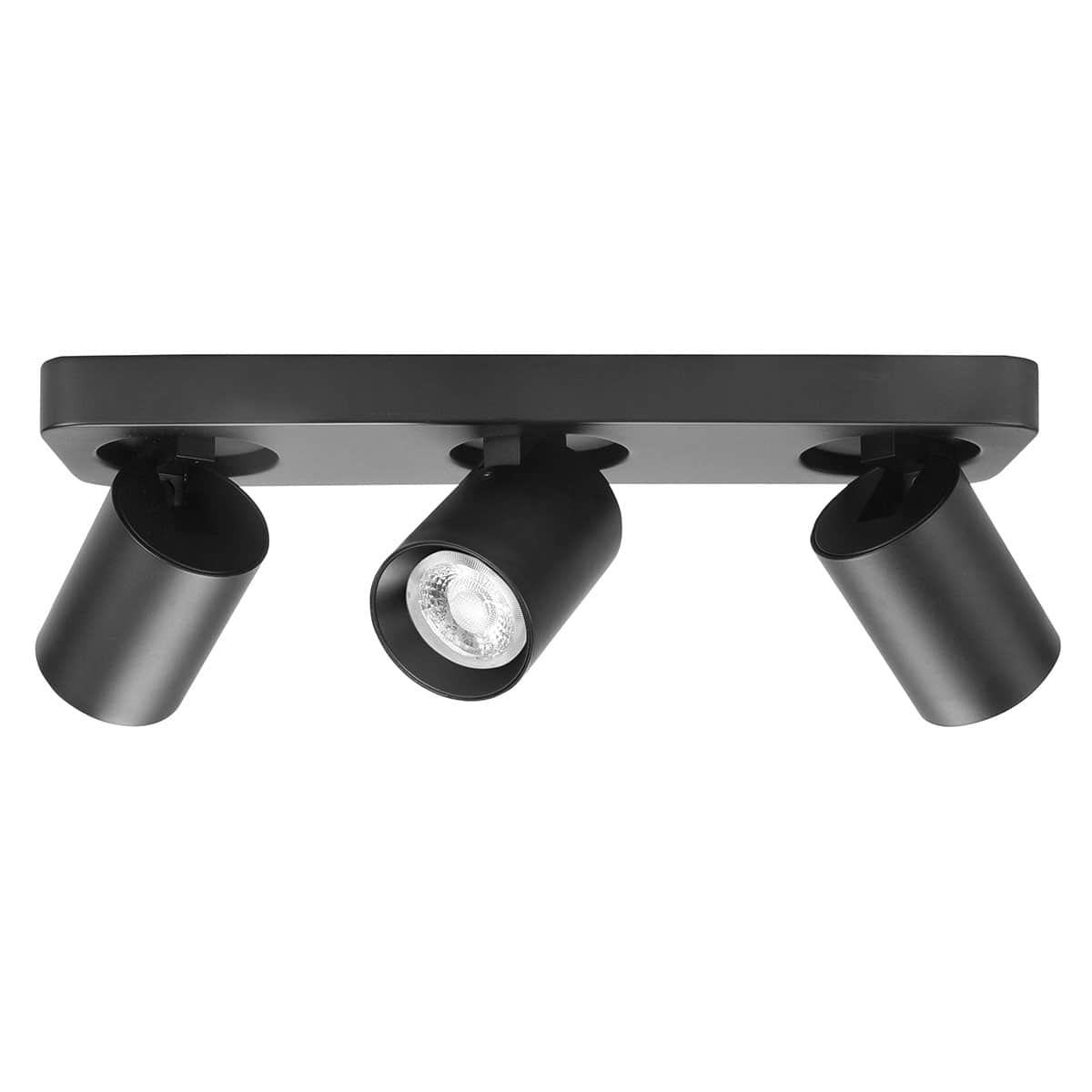 Oliver spot 3-lichts balk zwart - IP44 - dat betekent dat deze plafondspots lamp ook prima geschikt voor gebruik in de badkamer - De Oliver serie spots van High Light kenmerkt zich door een strakke vorm en zijn allemaal draaibaar en kantelbaar - De fitting is GU10 LED - De spot wordt geleverd zonder lichtbronnen - maar in de spots passen vervangbare GU10 lichtbronnen van maximaal 35 Watt - LED - Ook de Philips HUE lichtbronnen passen in deze spots - De lichtbron komt iets verdiept in de spot te zitten - De plafondplaat heeft een lengte van 35 cm en een breedte van 9 cm - De spots zijn 11 cm hoog - De spot is ook dimbaar te maken met een externe wanddimmer (exclusief) - In de Oliver serie bevinden zich zwarte en witte 3-lichts balken IP20 - maar ook IP44 welke geschikt zijn voor gebruik in de badkamer - S7439 - 00