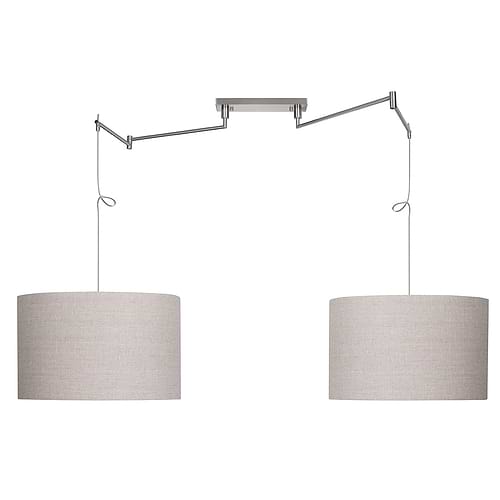 Hanglamp - Plafondlamp - Pendel Mobile 2 X E27 Nikkel Mat zonder kap - Serie Mobile - Hanglamp - Plafondlamp - High Light - P639930